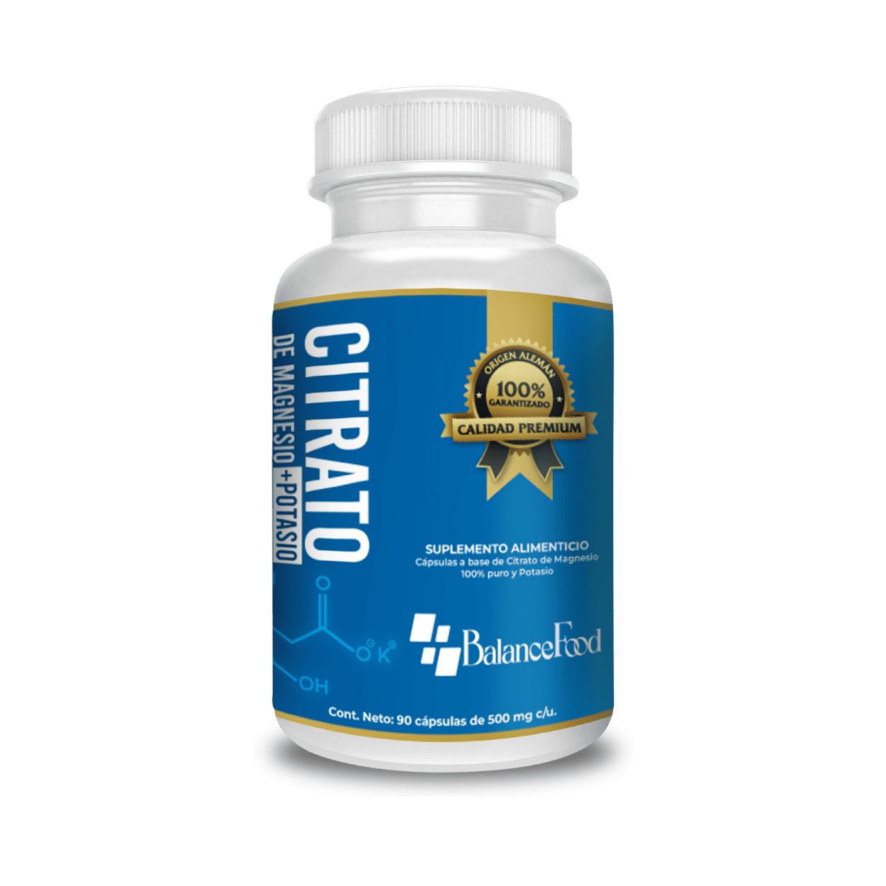 Citrato de Magnesio + Potasio - 90 Cápsulas