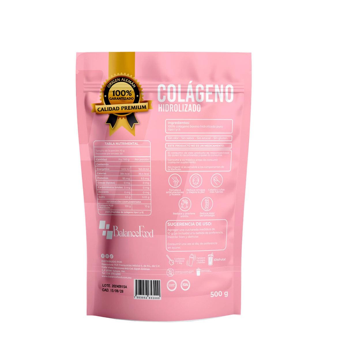 Colágeno Hidrolizado 100% Puro en polvo - 500gr
