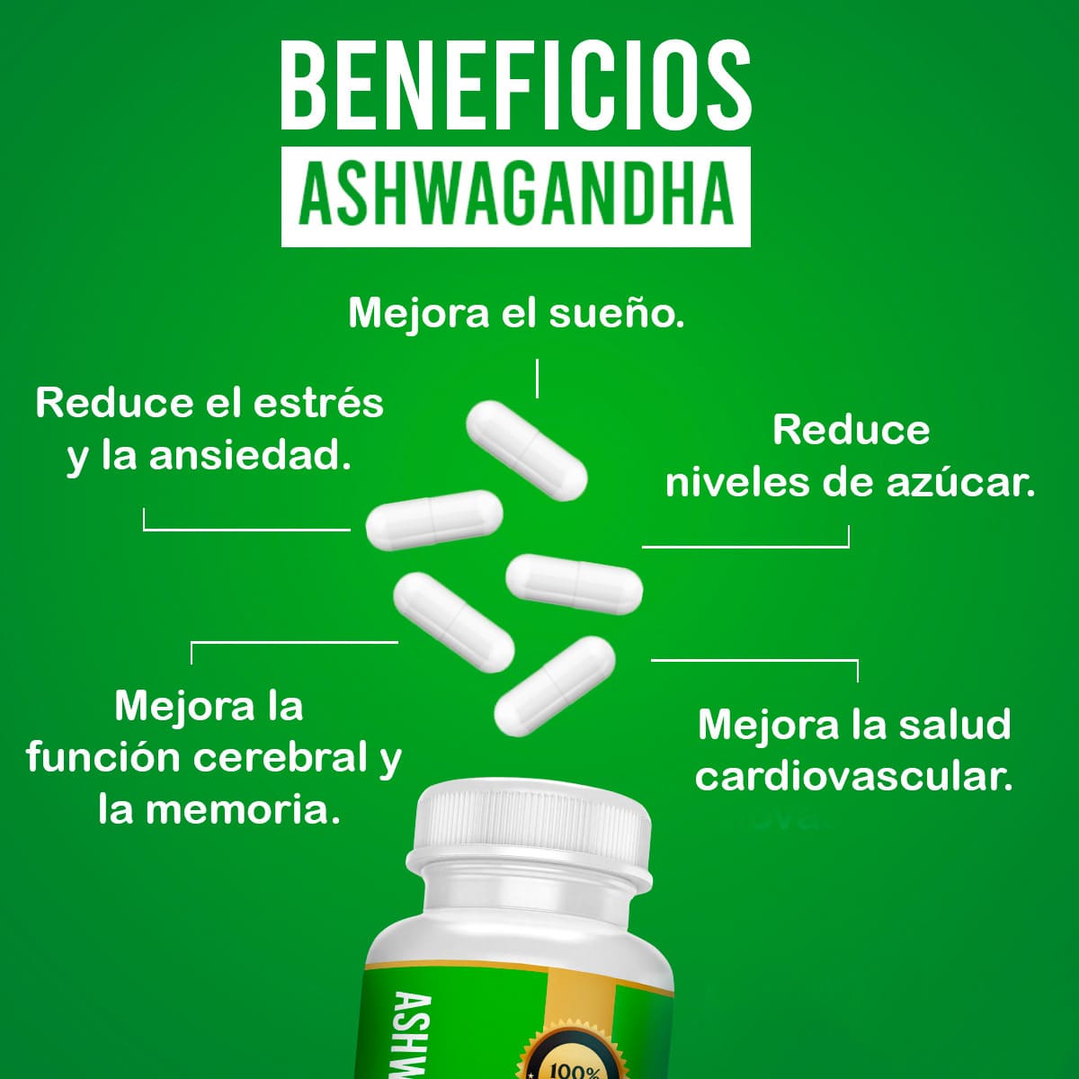 Ashwagandha - 120 Cápsulas - 500mg