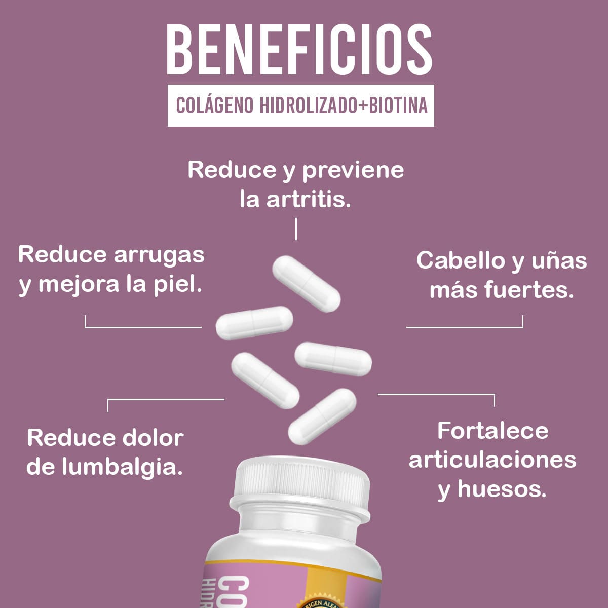 Colágeno Hidrolizado + Biotina - 90 Cápsulas