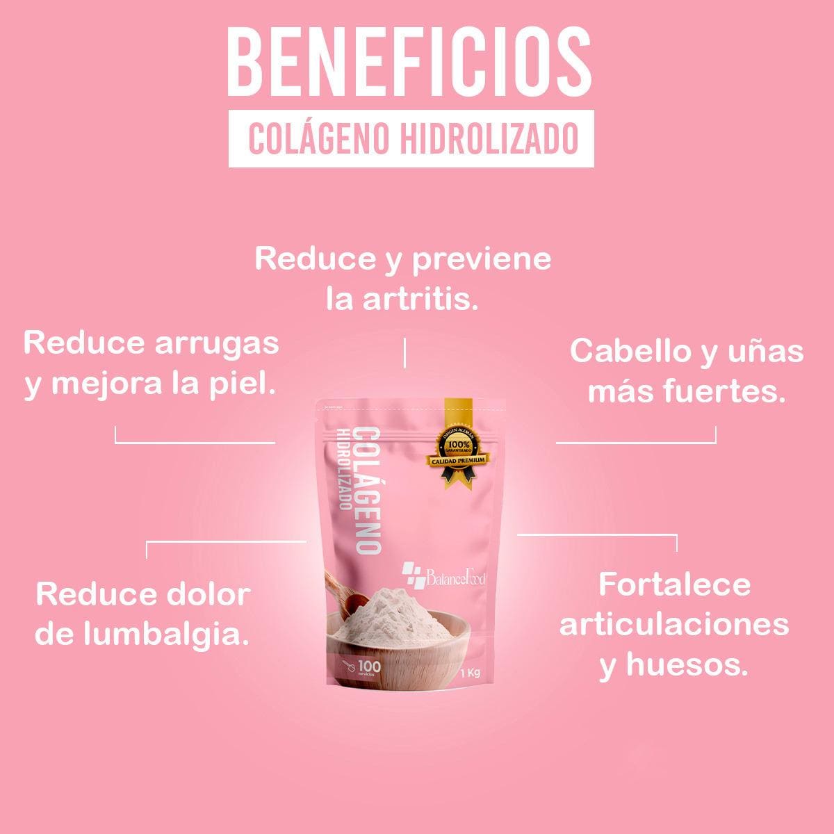 Colágeno Hidrolizado 100% Puro en polvo - 1Kg