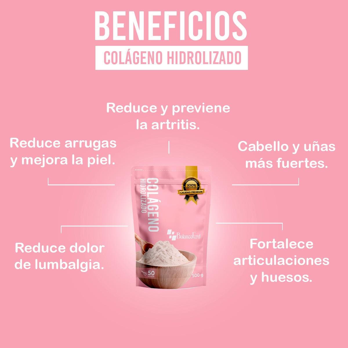 Colágeno Hidrolizado 100% Puro en polvo - 500gr