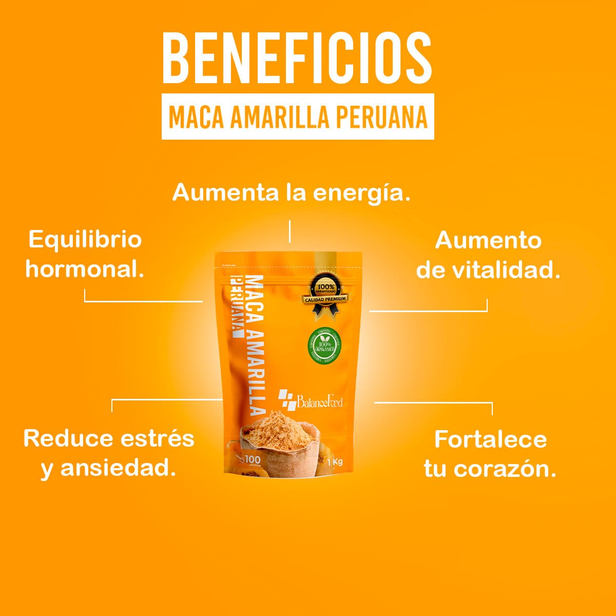 Maca Amarilla Peruana en Polvo - 1Kg