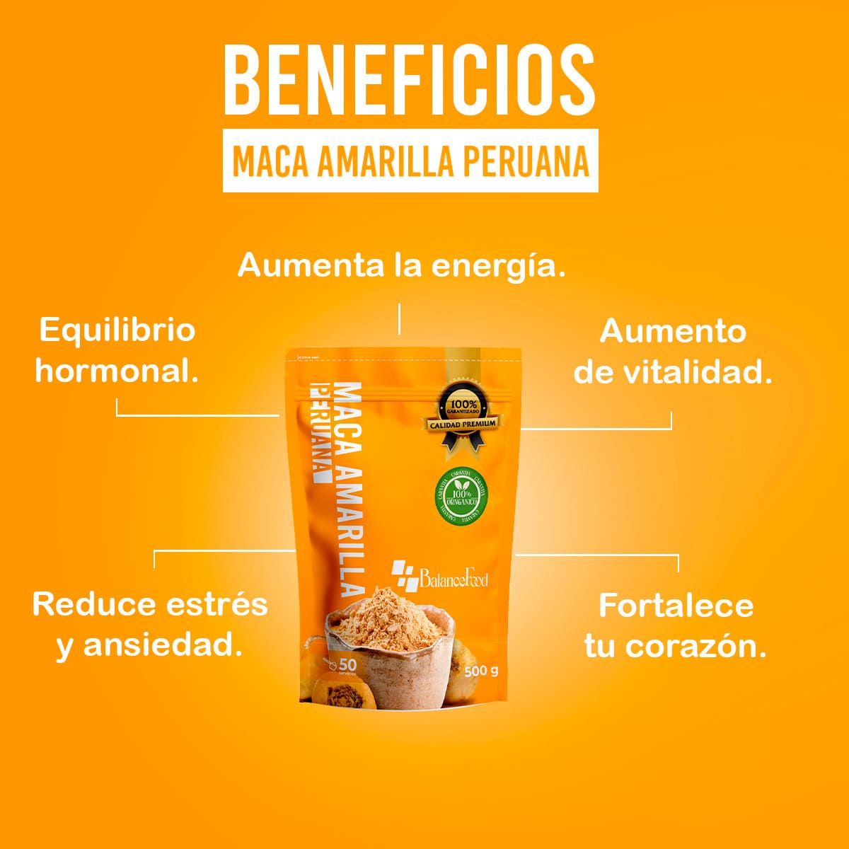Maca Amarilla Peruana en Polvo - 500gr