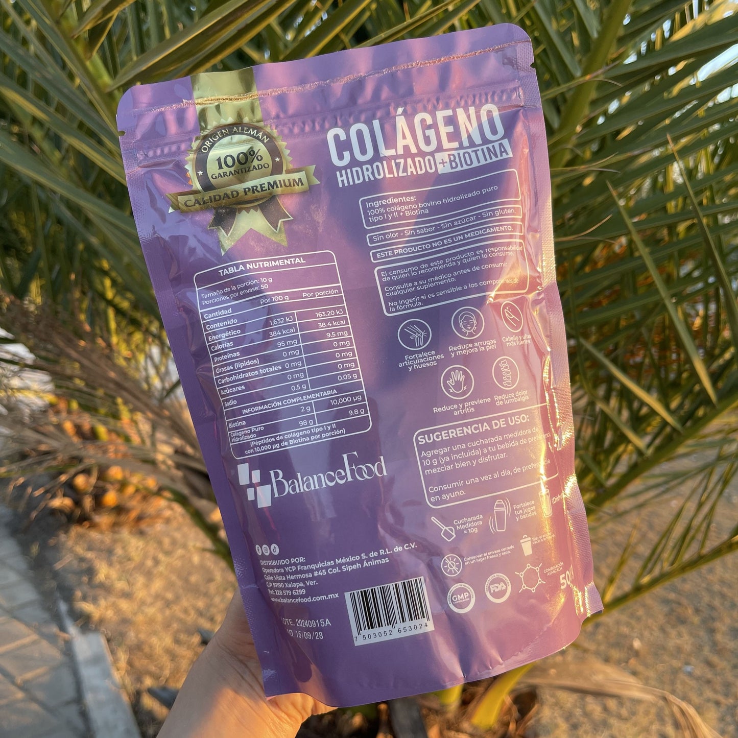 Colágeno Hidrolizado + Biotina Polvo - 500gr