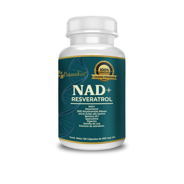 NAD+, Resveratrol potenciado con 7 ingredientes - 120 Cápsulas